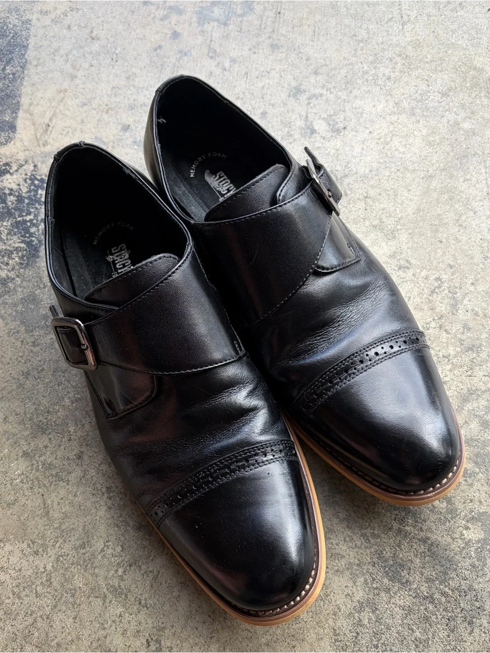 Stacy Adams Desmond Cap Toe Monk Strap Black